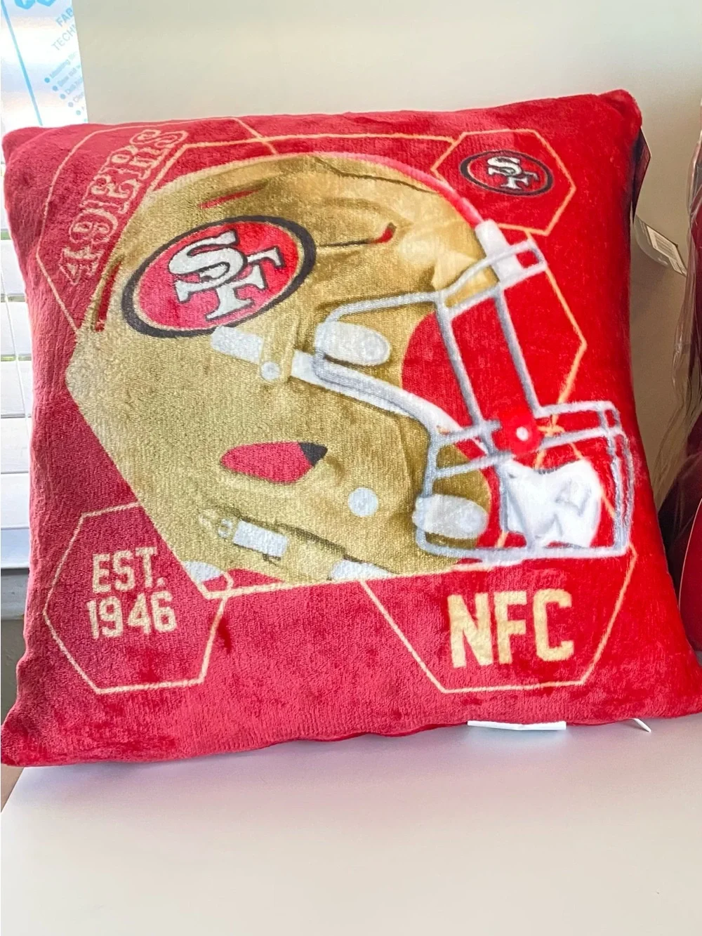 NFL San Francisco 49ers Red and Gold Beach Towel & Fleece Blanket Set & Pillow